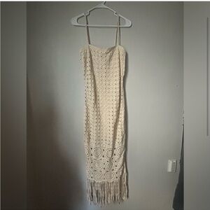 Ronny Kobo Collection Cream Crochet Dress